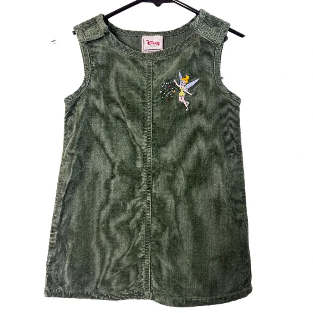 green corduroy jumper dress Dark Green Corduroy Pinafore Dress with Pleated Midi Skirt Green / XS